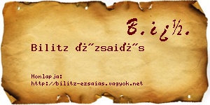 Bilitz Ézsaiás névjegykártya